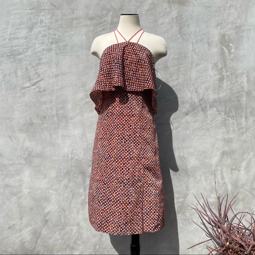 Sachin + Babi Cross Strap Tiered Midi Dress Sz 4